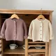 Korean Style Solid Color Long Sleeve Cardigan Coat Infant Baby Girl Knitting Cardigan Sweater Autumn