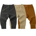 Newborn Baby Pants For Boys Girls Clothing Solid Cotton Stretch Pants Baby High Waist Trousers