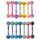 6PCS Paint Tongue Piercing Lot Stainless Steel Glitter Tongue Rings Barbell Bulk Sexy Nipple Bars