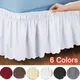 Bed Skirt White Wrap Around Elastic Bed Shirts Without Bed Surface Bed Skirts Twin/Full/Queen/King