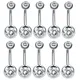 10Pcs/lot Stainless Steel Navel Piercings Rhinestone Belly Button Rings Ombligo Ball Nombril Belly