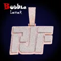 Bubble Letter Customized Jewelry Name Plated Necklace for Men Two Tone Iced Out Hip Hop Fashion