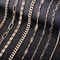 New 585 Rose Gold Color Necklace For Women Men Vintage Cuban Chain Box Link Snail Chains Fashion