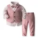 Boys Suits Gentleman Tuxedo Bow Tie Shirt Suit Vest Pants 4 Pcs Children Toddler Baby Clothes