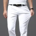 Men White Jeans Fashion Casual Classic Style Slim Fit Soft Trousers Male Brand Advanced Stretch