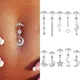 5 Crystal Steel Belly Button Sexy Navel Piercing Navel Women Dangling Body Navel Jewelry Belly