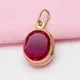 585 purple gold plated 14K rose gold inlaid oval ruby pendant choker necklace simple classic luxury