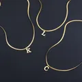 Stainless Steel Initial Necklace for Women A-Z Alphabet Gold Color Snake Chain Choker Necklaces