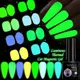 LILYCUTE Green Fluorescent Thermal Gel Nail Polish Luminous Glow In Dark Reflective Cat Magnertic