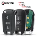 Keyyou 1pcs fern gesteuerter Autos chl üssel für Peugeot 433 92 Citroen C3 C4 C5 4a Aes Chip Fsk