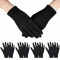 6/12Pairs Black Cotton Gloves Soft Moisturizing Overnight Eczema Cloth Gloves Stretch Washable