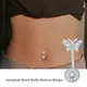 1PCS Crystal Belly Button Ring 14G Butterfly Belly Piercing Ombligo Oreja Steel Long Dangle Flower