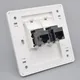 86x86mm Female To Female CAT6 Gigabit Dual-Pass Network Wall Plug RJ45 LAN Faceplate Internet