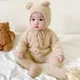 2Pcs Baby Winter Jumpsuits Hat Faux Fur Footed Newborn Romper for Girls Boys Clothes Soft Warm