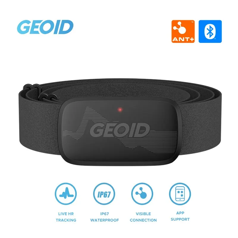 GEOID HS500 Herzfrequenzmesser Fitnessgeräte Ant Bluetooth Herzfrequenzsensor mit Brustgurt Tracking LED-Licht Image