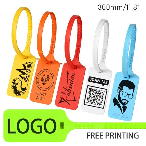 100 Sicherheits Plomben Personalisierte Etiketten aus Kunststoff Personalisiert Marke Logo Hängen