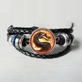 2019 neue Mode Drachen Leder armband Mortal Kombat Glas Dome Schmuck Leder armband