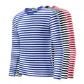 Men T-Shirt For Men Clothing Harajuku Women's t-shirt Slim Fit Cotton Stripe Long Sleeve Shirt Plus