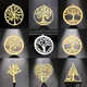 EUEAVAN 5pcs Amulet Stainless Steel Tree of Life Pendant for Women Men Necklace Charms Vintage