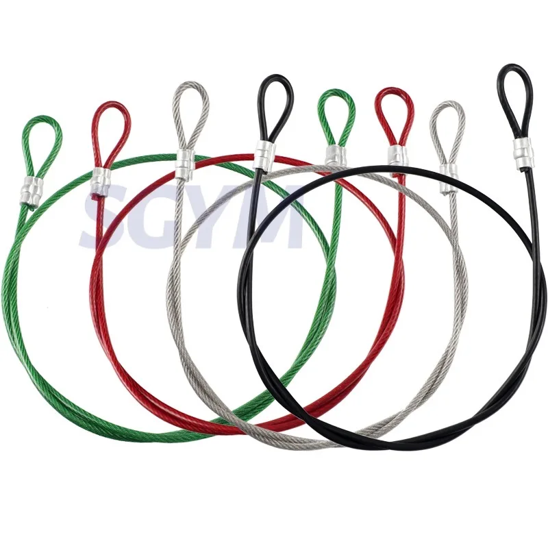 1,5/2/3/4/5/6 mm Edelstahl-Drahtseil-Sling-Kabel-Hebebaugruppen mit befestigter Augenschlaufen, Beschichtung, Anti-Diebstahl-Wäscheleine