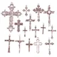 15pcs Crosses Charms Pendant Christian Alloy Cross Metal Antique Silver Color Pendants Making DIY