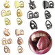 Hip Hop Single Tooth Grillz Cap Top Gold Silver Plated Punk Teeth Caps Halloween Cosplay Party Tooth