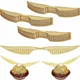 50pcs Gold Pearl Paper Wizard Party Chocolate Decoration Cake Topper Angel Wings Hollowed Wings