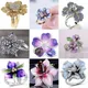 Fashion Multi-style Multi-color Zircon Red Princess Cut Crystal Flower Ring Female Marriage Mood