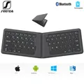 Ultra-Slim Portable Wireless Keyboard Foldable Bluetooth Keyboard Rechargable for iPad iPhone Tablet