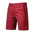 Y2K Summer New 100% Cotton Gym Shorts Mens Casual Business Social Elastic Waist Cargo Shorts Bermuda