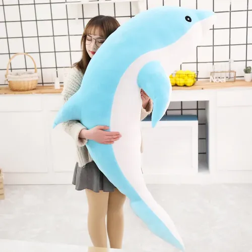30-160cm Kawaii Weichen Delphin Kissen Nette Whale Plüsch Spielzeug Stofftier Puppe Hause Sofa