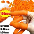 100/50/5Pcs Orange Non-slip Finger Cots Anti-static Latex Coats Disposable Fingertips Protector