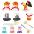 Kitchen Wash Pot Dish Brush Washing Utensils With Washing Up Liquid Soap Dispenser Household