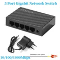 5 Port 1000Mbps Gigabit Network Switch Ethernet Smart Switcher High Performance RJ45 Hub Internet