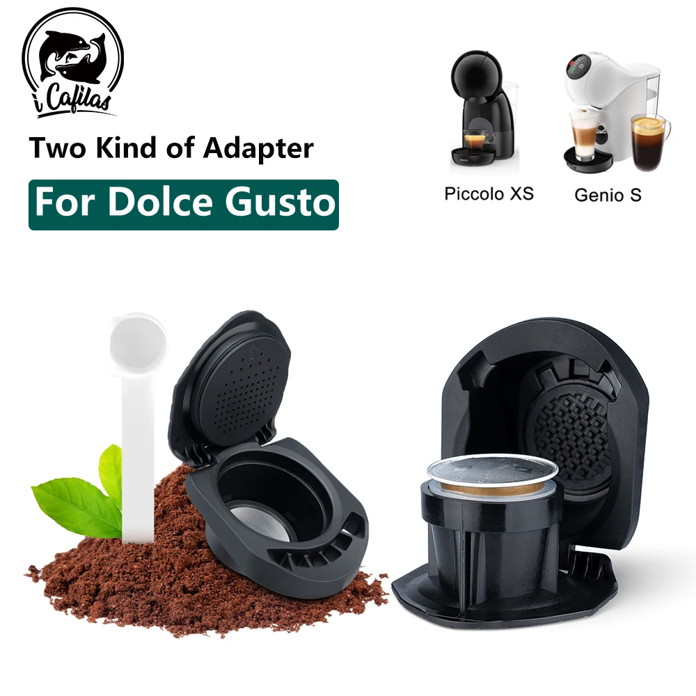 icafilas Reusable Adapter for Dolce Gusto Piccolo xs Maker & for Nescafe Genio S Plus Nespresso Coffee Capsule Convert Holdervip