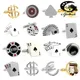 iGame Men Cuff Links Gamble Casino Series Roulette Dice Poker Jeton Design Fashion Cufflinks