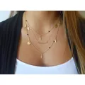 New Gold Silver Chain Beads Leaves Pendant Necklace Fashion Jewelry Multi Layer Necklaces for Women