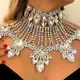 Mode Kristall Braut Schmuck Für Frauen Strass Geometrische Halsband Wasser Tropfen Kette Kragen