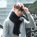 Maikun Thick Knitted Scarf For Men Fashion Winter Increase Simple Solid Color Scarf Men's Warm