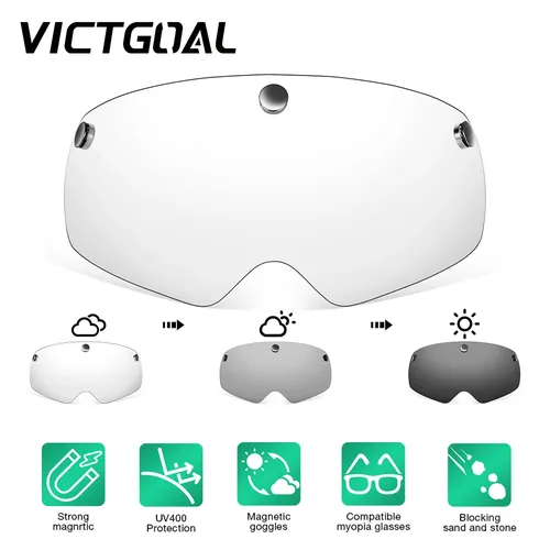 VICTGOAL Fahrradhelm Selbsttönende Gläser Magnetische Gläser Fahrradauge Polarisierte Brille UV400