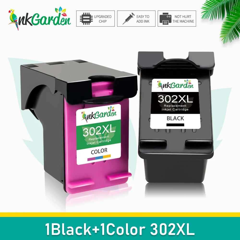 InkGarden 302 XL Tintenpatrone für HP 302XL HP302 wiederaufbereitet Officejet 3830 3831 3832 3833 3834 4650 Envy 4510 4511 Drucker Image