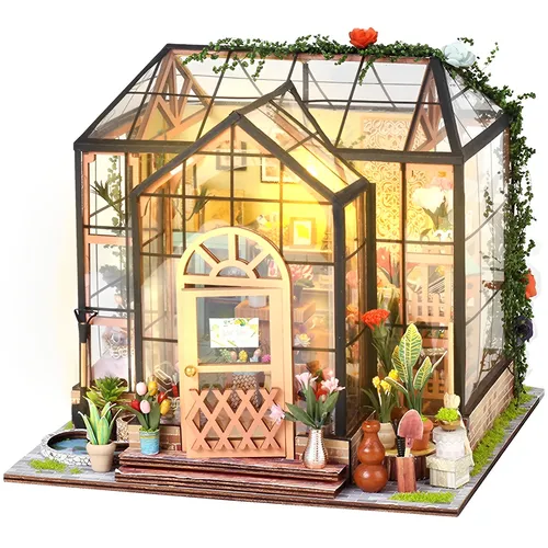 DIY Miniatur Haus Kit mit LED Licht kreative Puppenhaus Modell mit Möbeln 3D Miniatur Puppenhaus für
