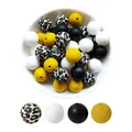 15mm 20pcs Baby Silicone Loose Bead DIY Chewable Food Grade Infant Leopard Print Round Ball Baby