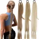 34" Extra Long Ponytail With Hair Tie Synthetic Braid Ponytail Extension Natural Black Hair Straight