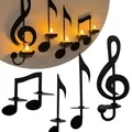 4pcs Music Note Candle Holder Wall Mount Hanging Tea Light Halloween Candle Decor For Home Office