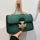 Mode grüne Handtasche für Frau europäische Marke Schulter Umhängetaschen Damen Leder Messenger Totes