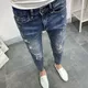 Herren koreanische Stil klassische Jeans neue blau zerrissene Jeans für Herren Mode trend ige Sommer