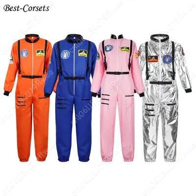 Astronauten-Kostüm für Damen und Herren, Raumanzug, Astronauten-Kostüm, Pilotenflug-Overall für Image