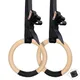 Sport Holz Gymnastik ringe mit verstellbaren Schnallen riemen für Kraft training Home Gym