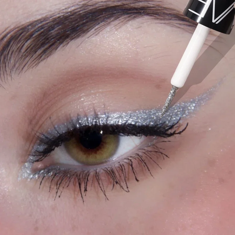 5 teil/satz Glänzende Eye Liner Lidschatten Wasserdicht Silber Rose Gold Farbe Glitter Pailletten Eyeliner Lidschatten Make-Up Schönheit Kosmetik